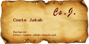 Csete Jakab névjegykártya